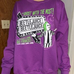 Beetlejuice Graphic Sweatshirt in Vibrant Purple